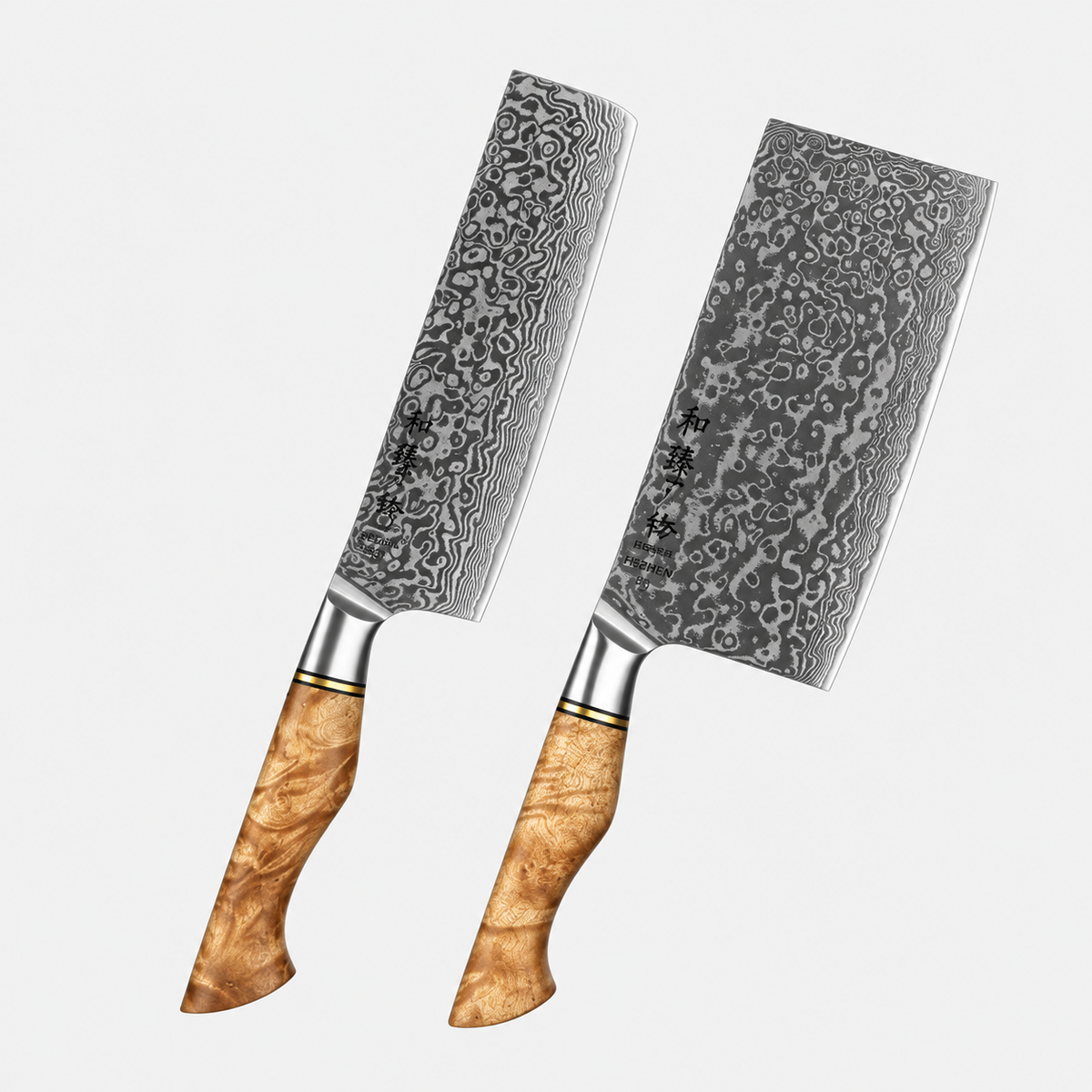 Nakiri & trancheur chinois du coffret Signature sur fond gris clair