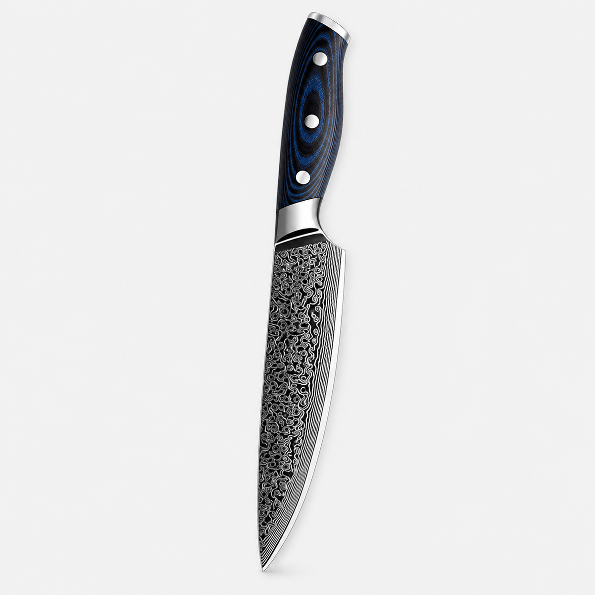 Bleu Minuit — 5 couteaux Damas
