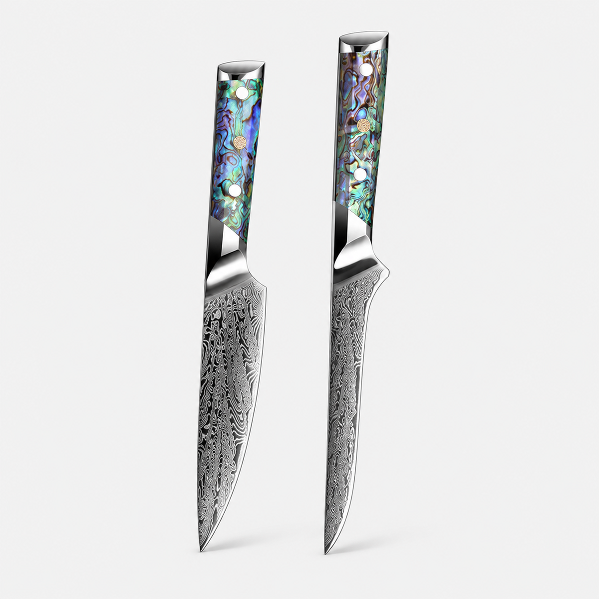 Nacre Essentielle — 6 couteaux Damas et fusil