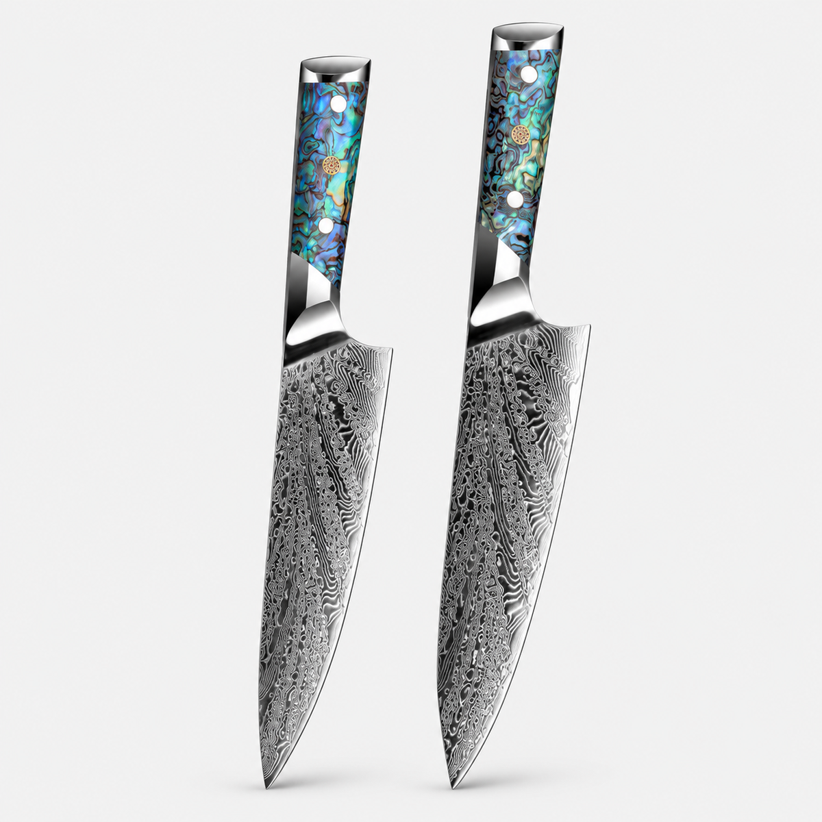 Nacre Essentielle — 6 couteaux Damas et fusil