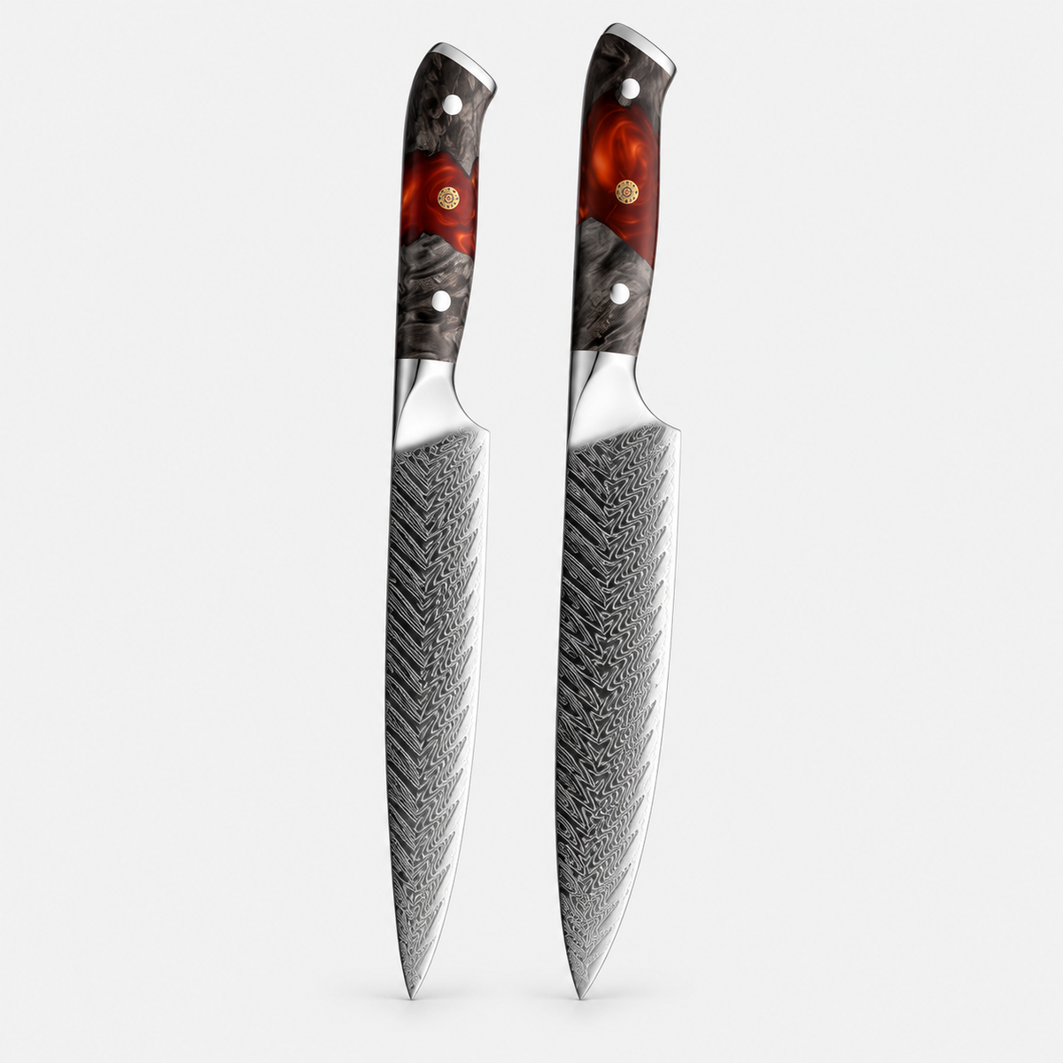 Braise Rouge — 9 couteaux Damas
