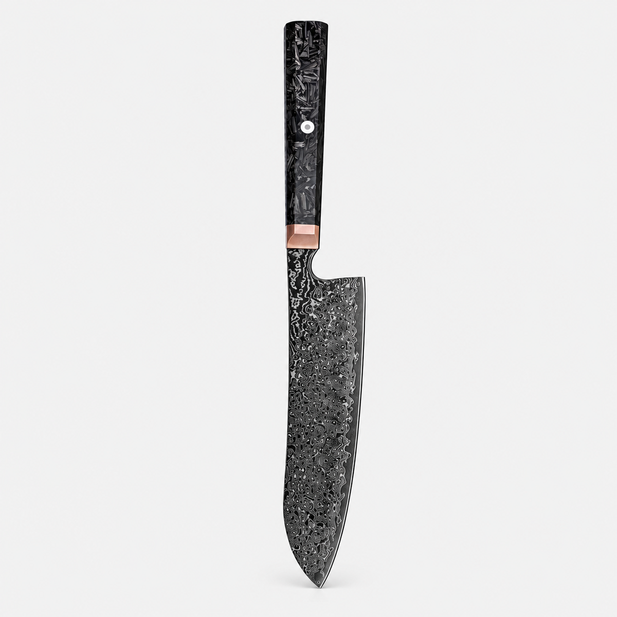 Carbone Cuivré — 5 couteaux Damas et coffret