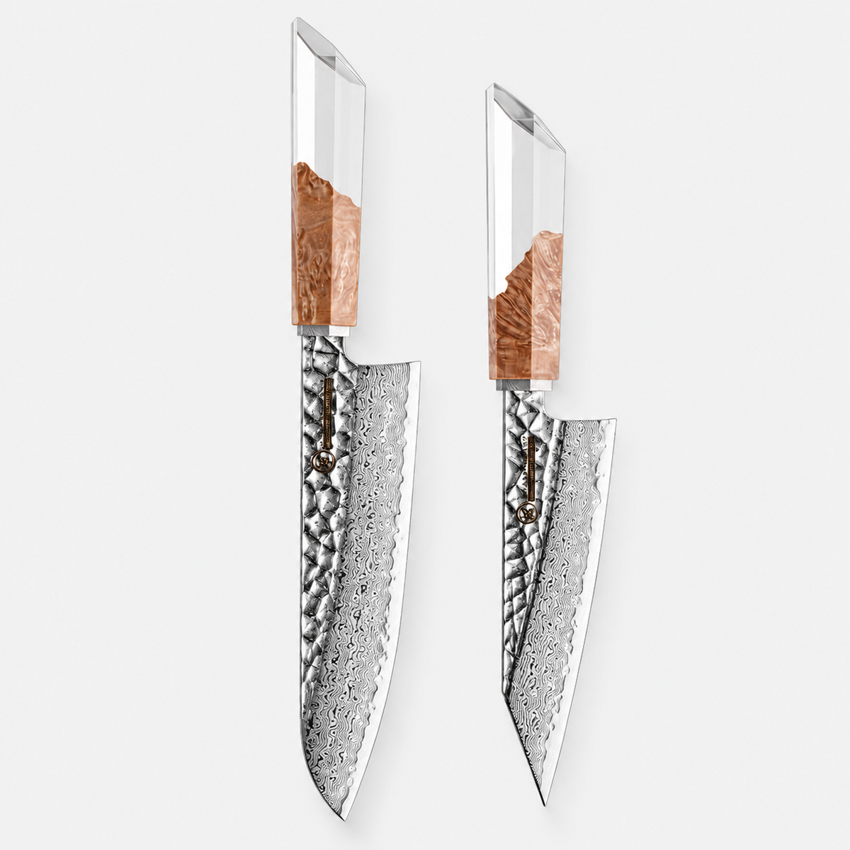 Cristal de Bois — 6 couteaux Damas et coffret