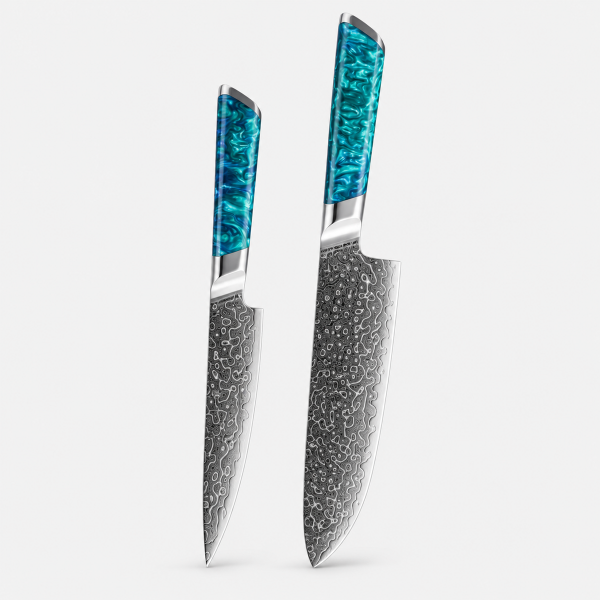 Lagon — 5 couteaux Damas et coffret
