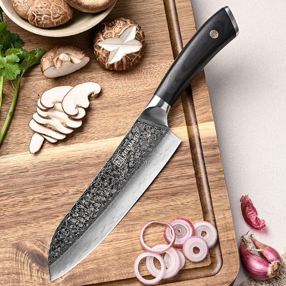 Santoku Noctis — 17,8 cm — détail et mise en situation