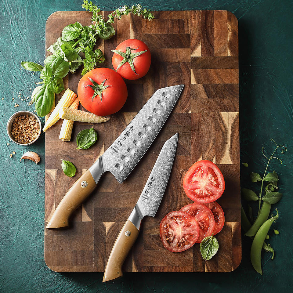 Duo Linéo — 2 couteaux Santoku & Utilitaire — vue 3