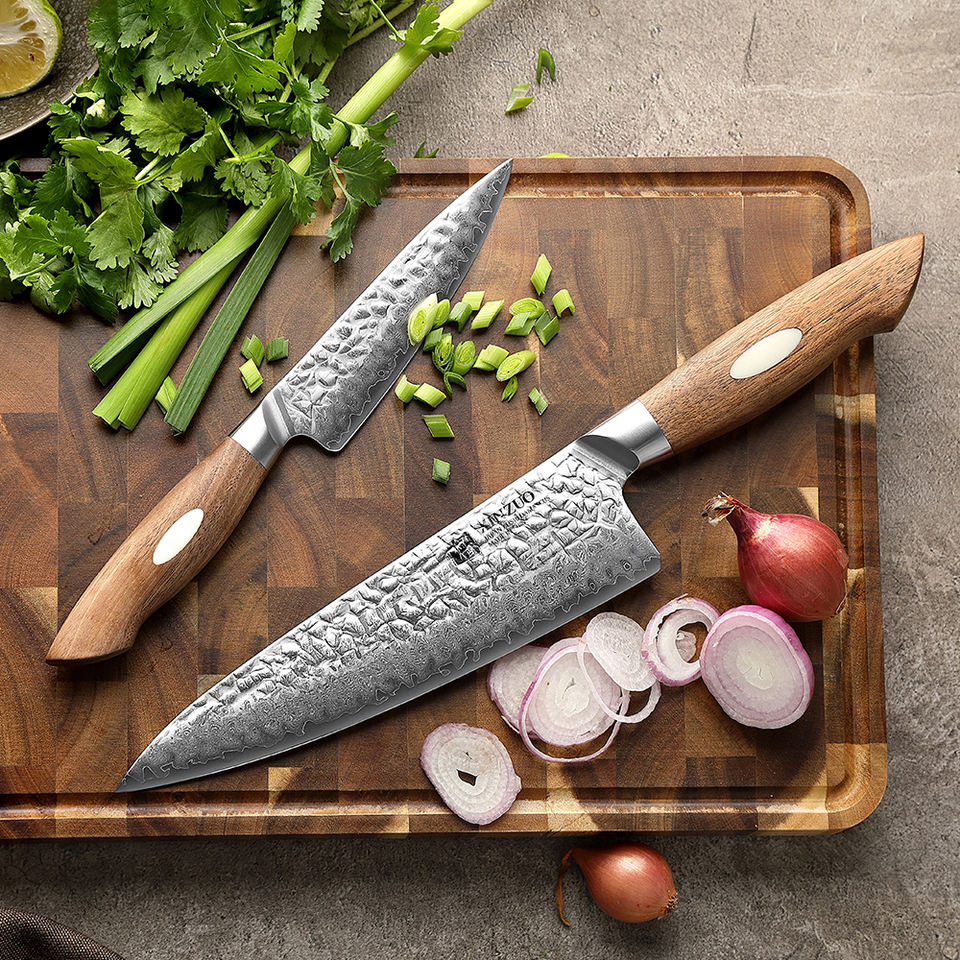 Duo Noyer — 2 couteaux Chef & Utilitaire — vue 2