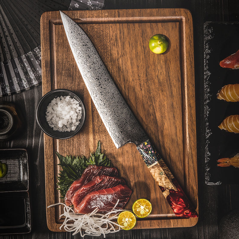 Chef Flamme — Couteau Damas 8,5 pouces