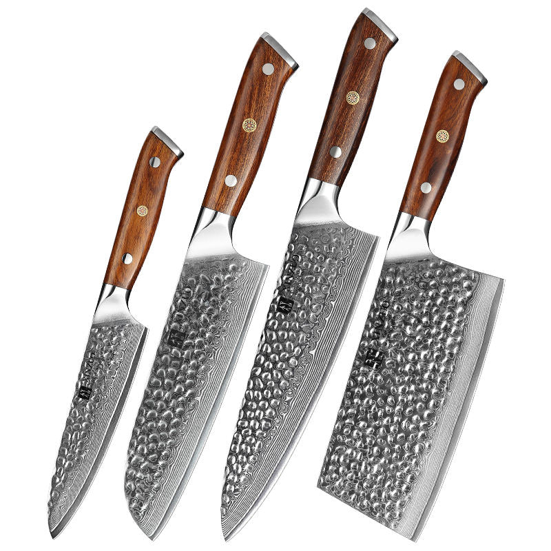 Coffret Terre — 4 couteaux Damas — contenu complet