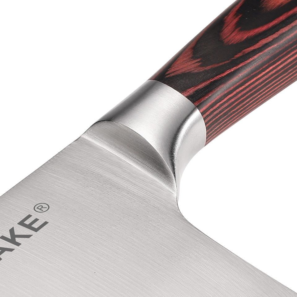 Couperet de cuisine Bois Brun — 17,8 cm — détail et mise en situation