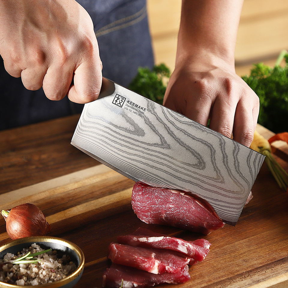 Couperet de cuisine Ligne Noire — 17,8 cm — détail et mise en situation