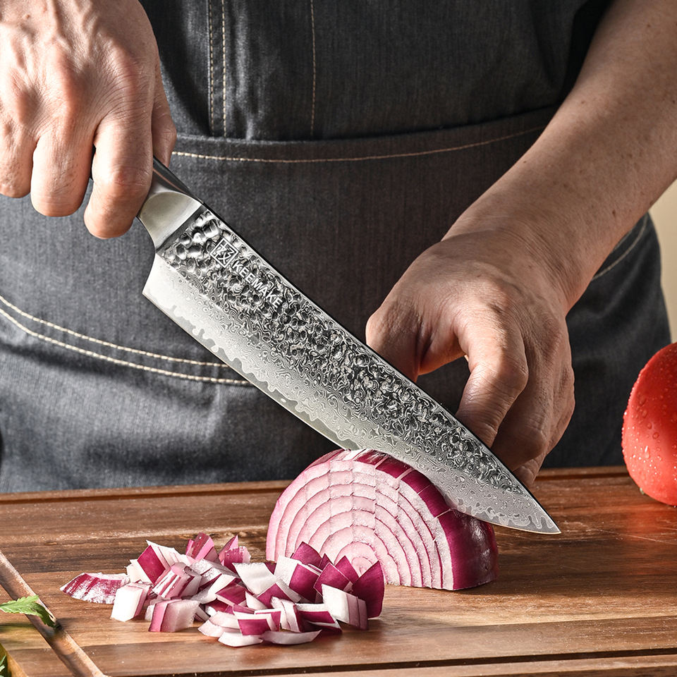 Couteau de chef Noctis — 20,3 cm — détail et mise en situation