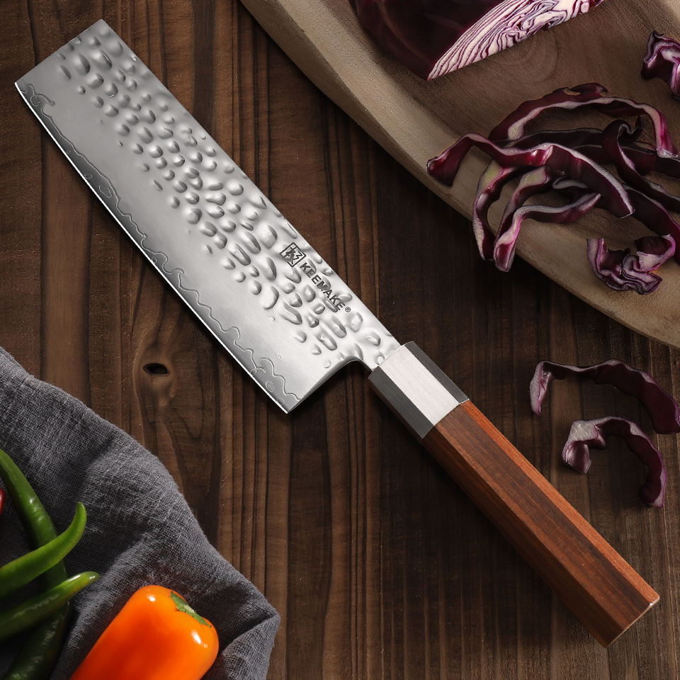 Nakiri Palissandre — 17,8 cm — détail et mise en situation