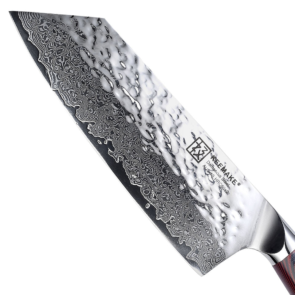Nakiri Rouge Minéral — 17,8 cm — détail et mise en situation