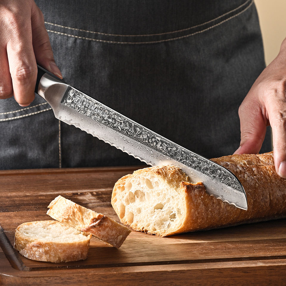 Couteau à pain Noctis — 20,3 cm — détail et mise en situation