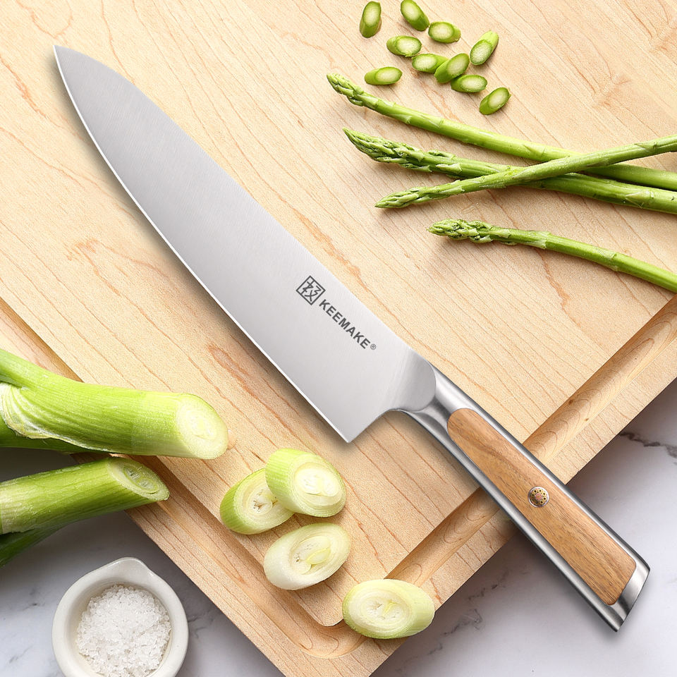 Couteau de chef Olivier Clair — 20,3 cm — détail et mise en situation