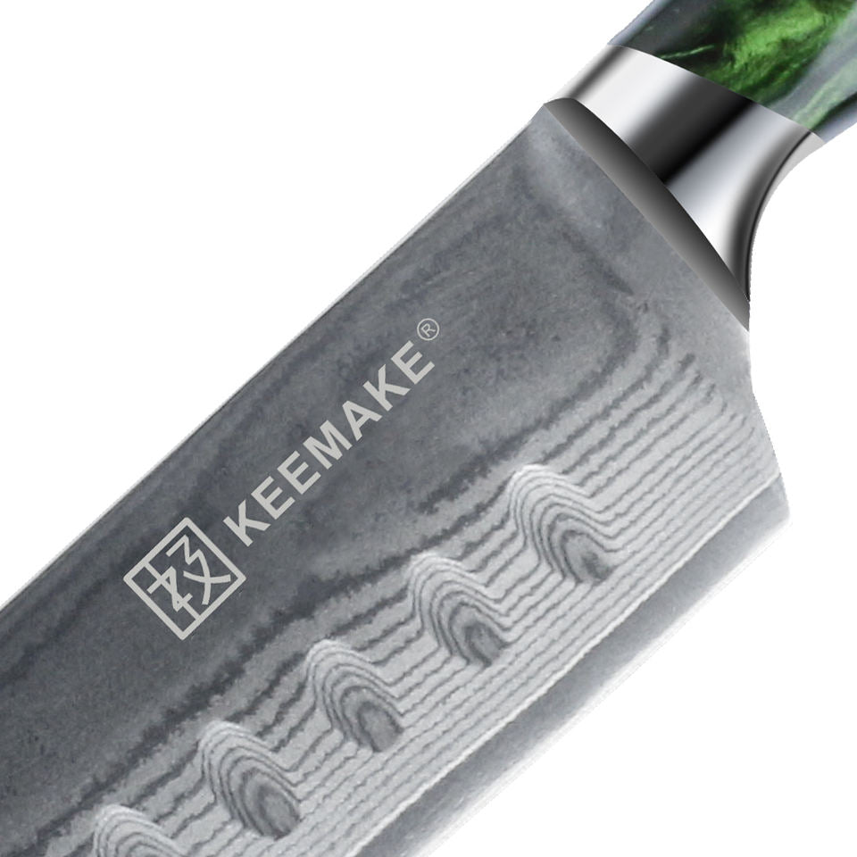 Santoku Jade — 17,8 cm — détail et mise en situation