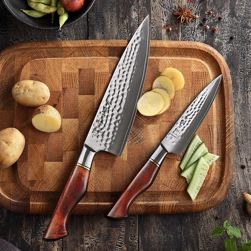 Duo Rubis — 2 couteaux Chef & Utilitaire — vue 2
