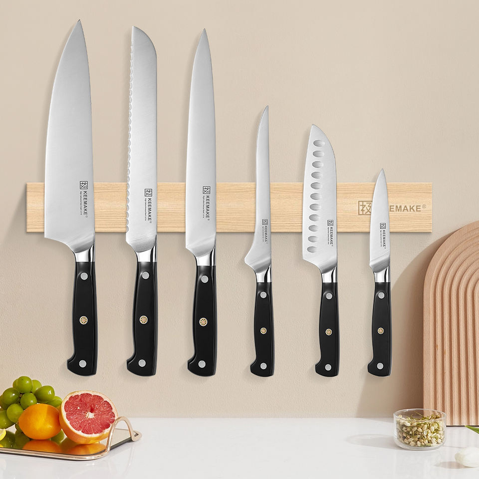 Coffret Classique — 6 couteaux — détail et mise en situation