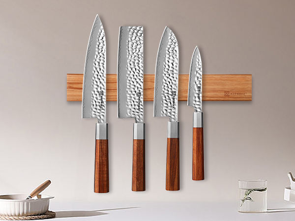 Coffret Palissandre — 4 couteaux — détail et mise en situation