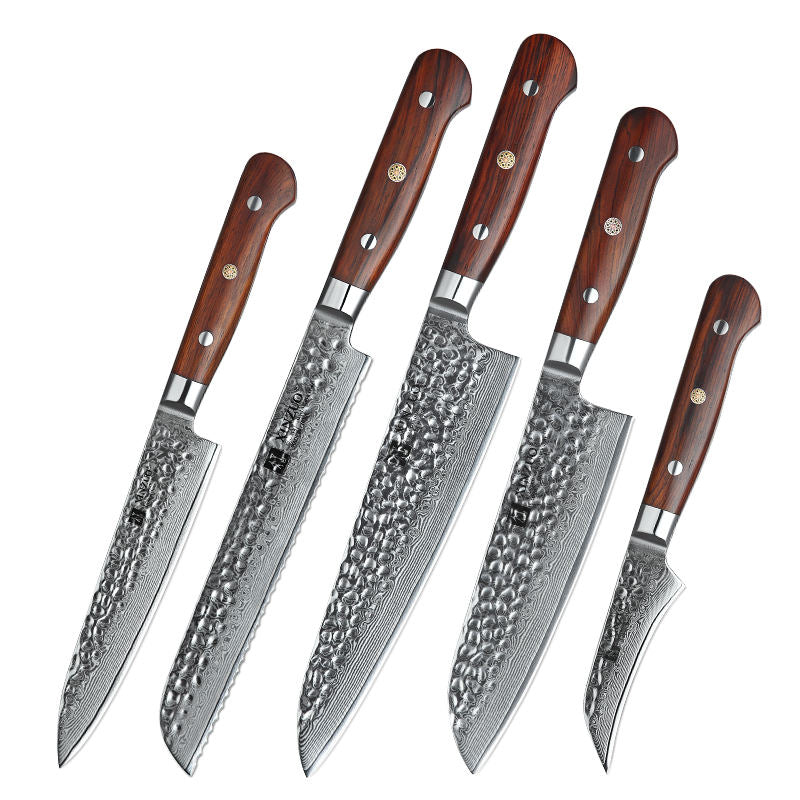 Coffret Racine — 5 couteaux Damas — contenu complet