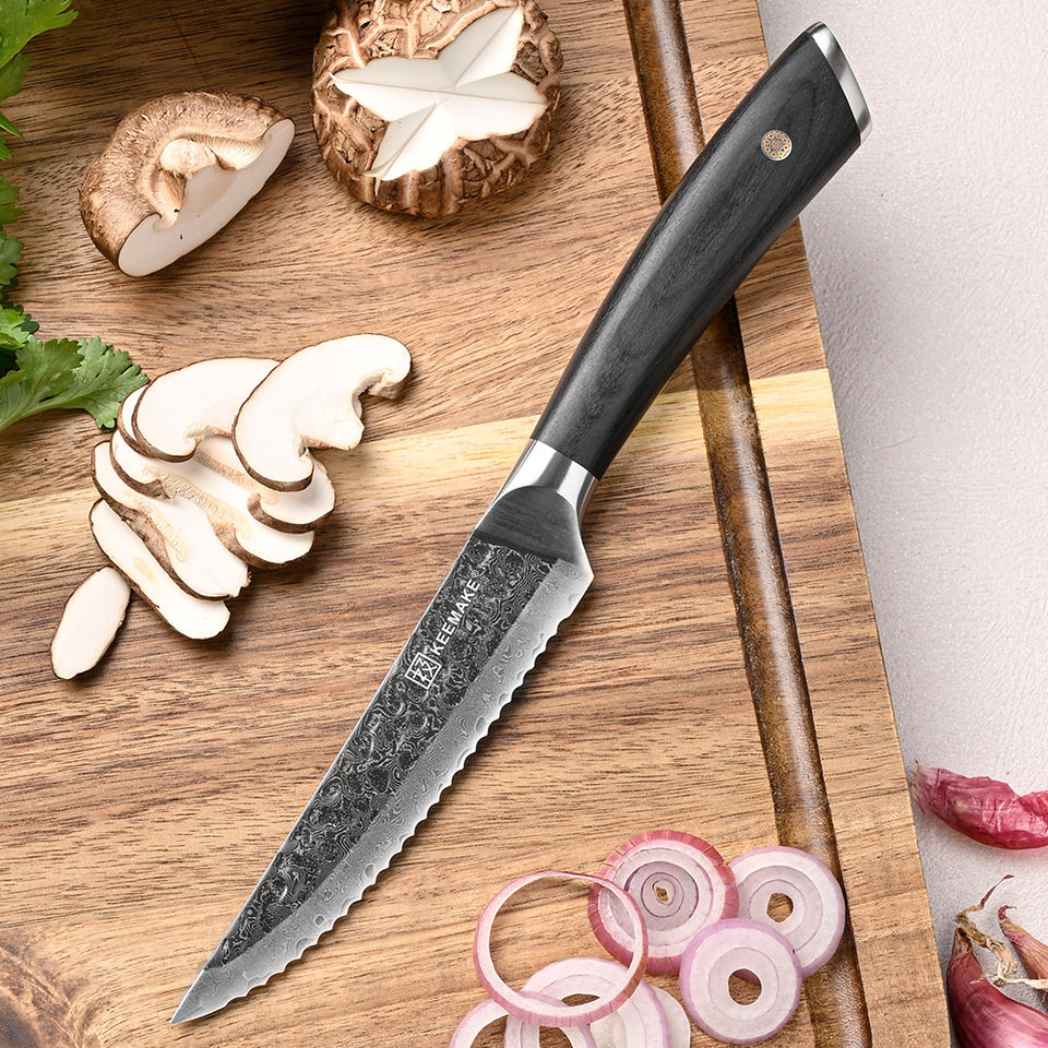 Couteau à steak Noctis — 11,4 cm — détail et mise en situation