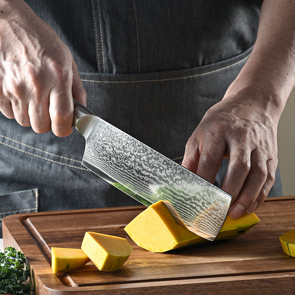 Nakiri Olivier Damas — 17,8 cm — détail et mise en situation