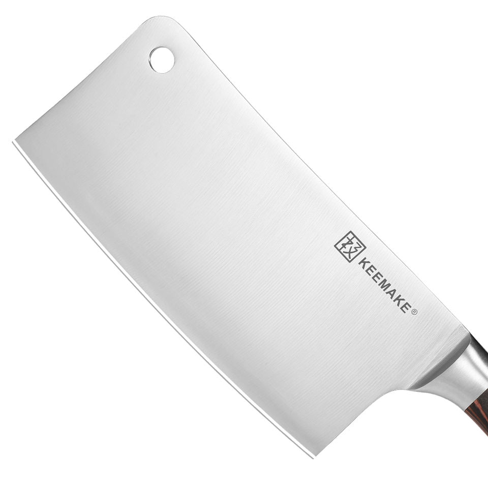 Couperet de cuisine Bois Brun — 17,8 cm — détail et mise en situation