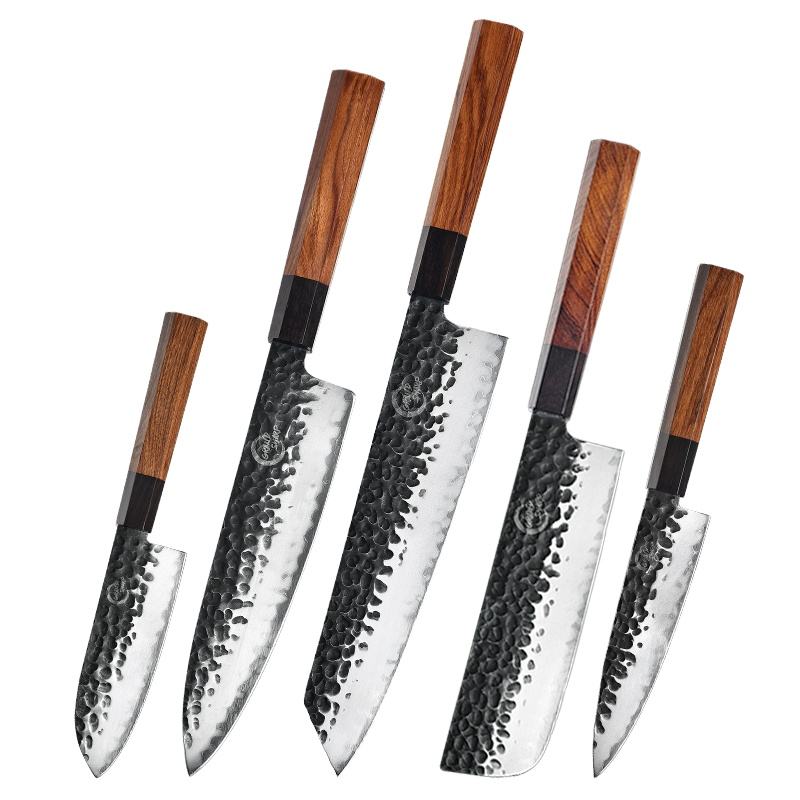 Forge du Quotidien — 5 couteaux à manches bois