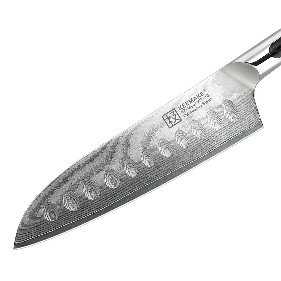 Santoku Ligne Noire — 12,7 cm — détail et mise en situation