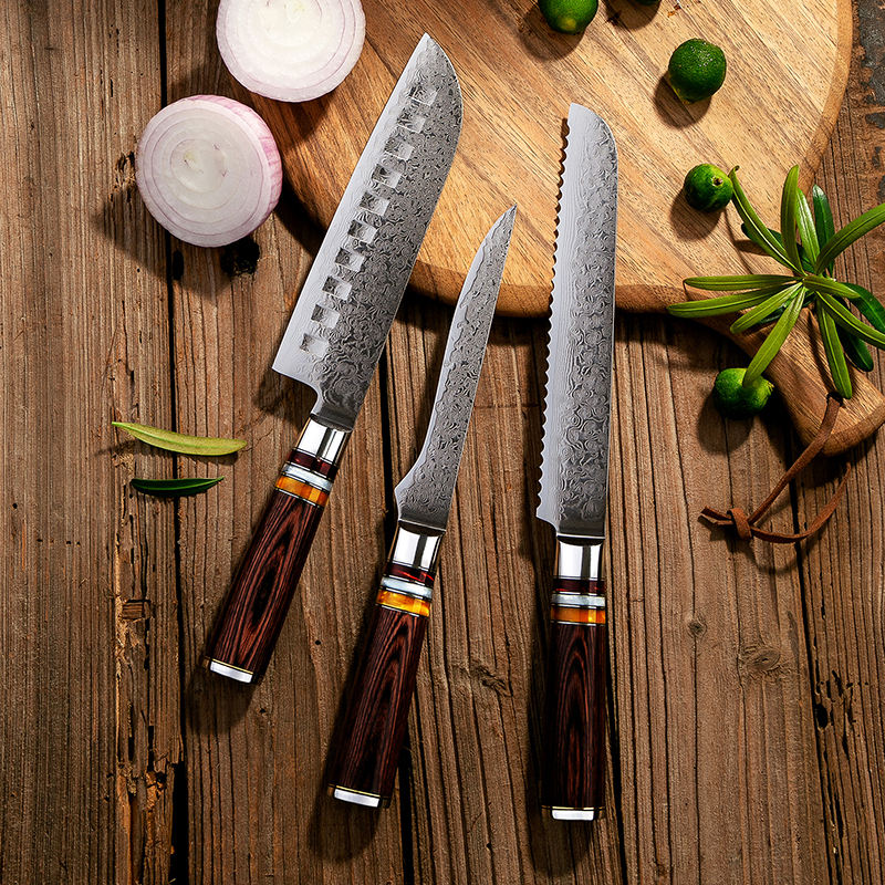 Bois Profond — 8 couteaux Damas