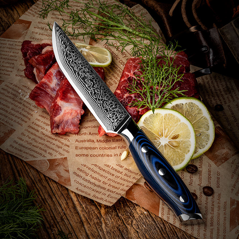 Table Bleu Minuit — 4 couteaux à steak Damas