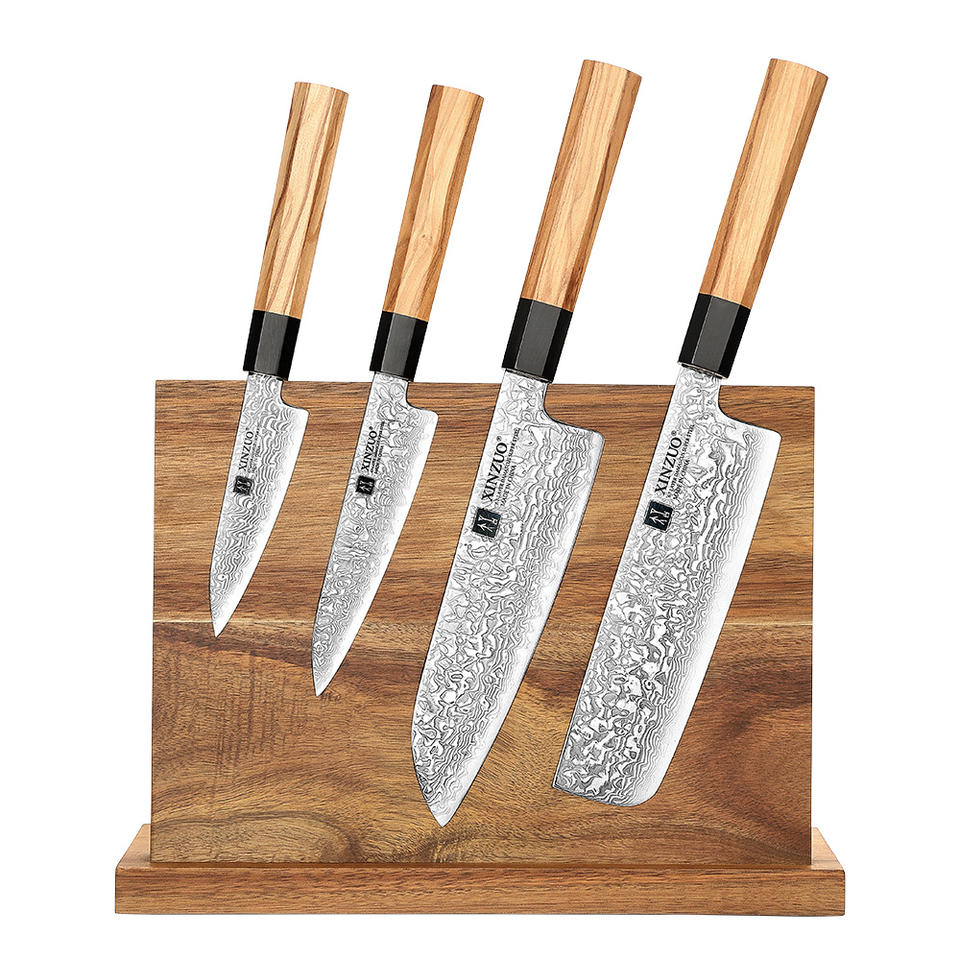 Coffret Olivette — 4 couteaux et support magnétique — contenu complet