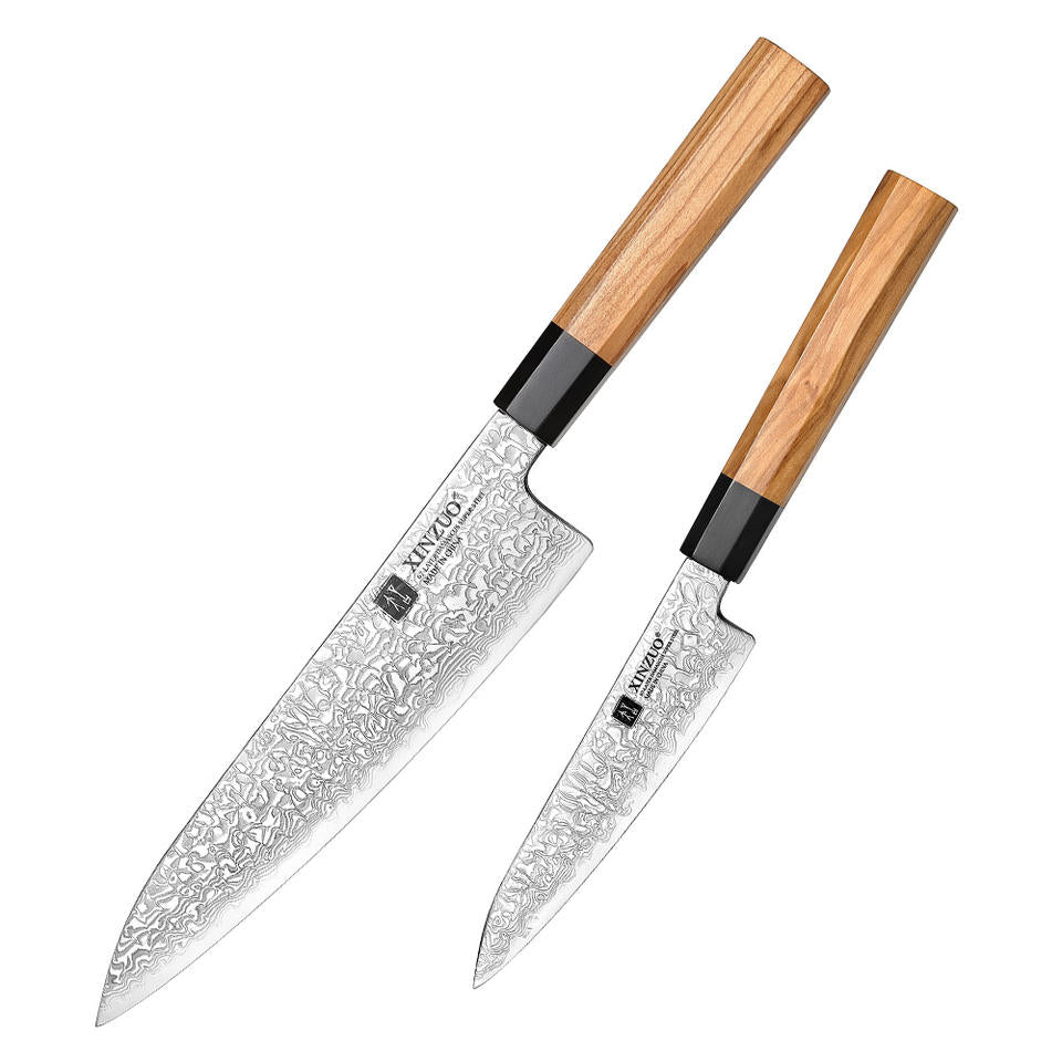 Duo Olivette — 2 couteaux Chef & Utilitaire — contenu complet