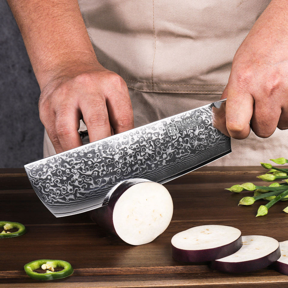 Nakiri Noir Martelé — 17,8 cm — détail et mise en situation
