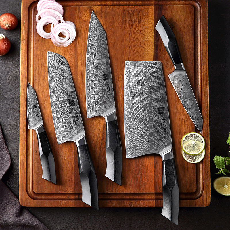 Coffret Basalte — 5 couteaux et support magnétique — détail 2