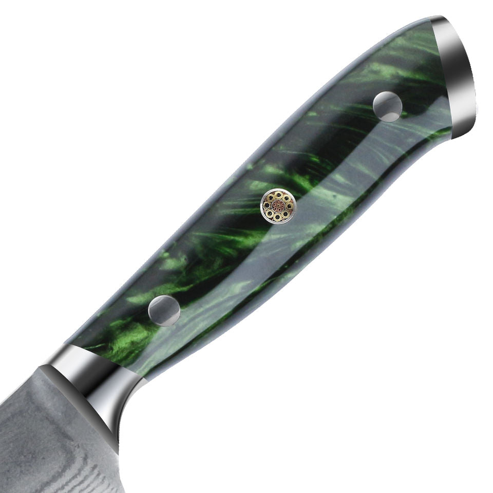 Santoku Jade — 17,8 cm — détail et mise en situation