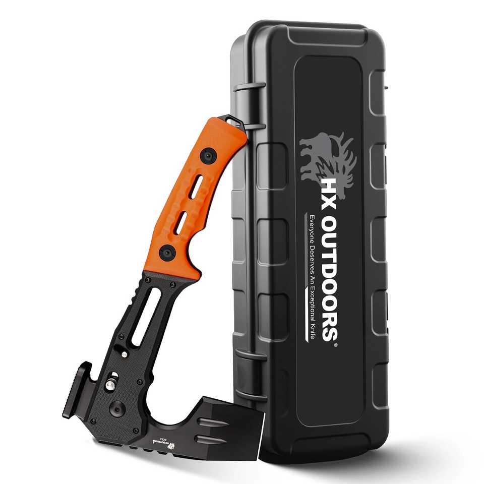Hache Nomade — Format pliant, manche orange