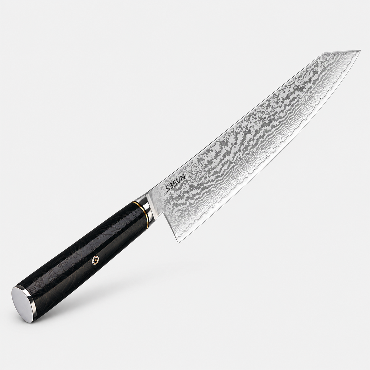 Kiritsuke Carbone Signature — 20,3 cm — vue sur fond gris