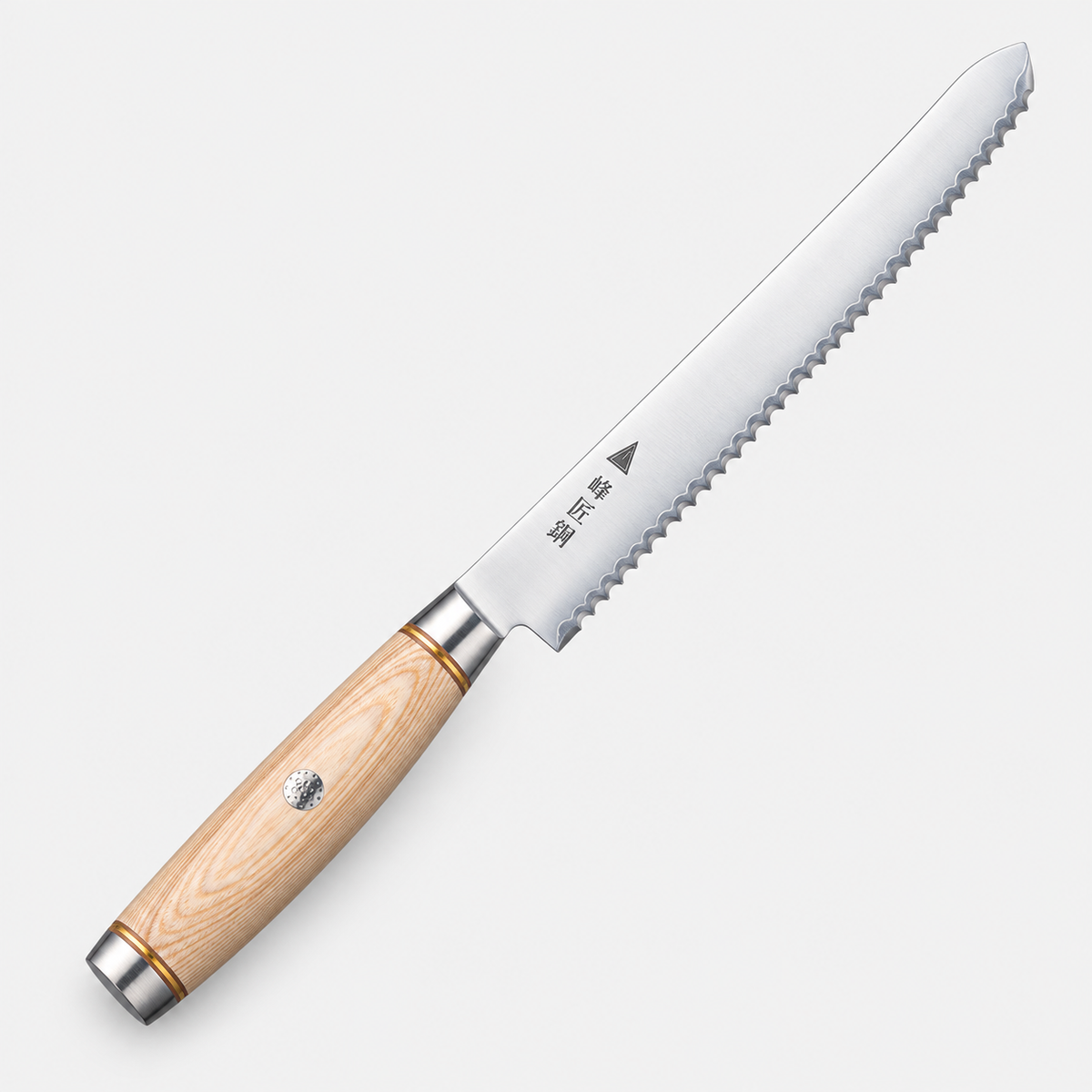 Couteau à pain Bois Blond — 20,3 cm — vue sur fond gris