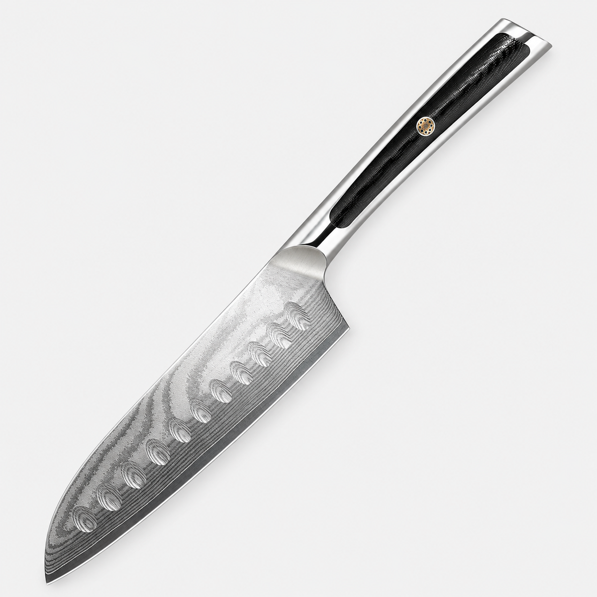Santoku Ligne Noire — 12,7 cm — vue sur fond gris