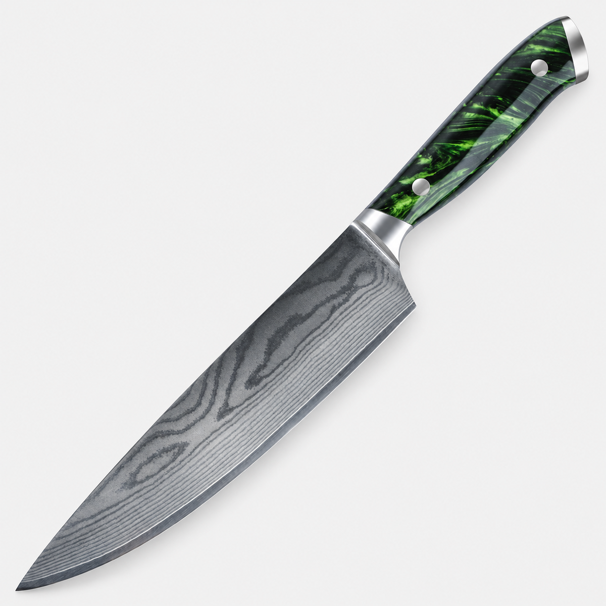 Couteau de chef Jade — 20,3 cm — vue sur fond gris