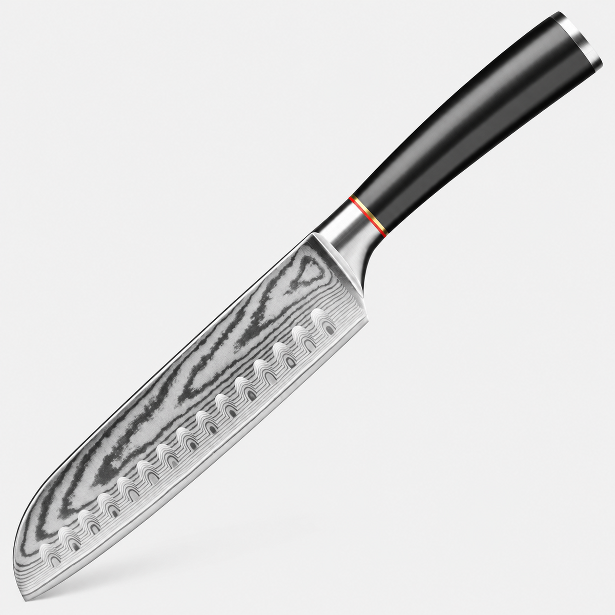Santoku Trait Noir — 17,8 cm — vue sur fond gris