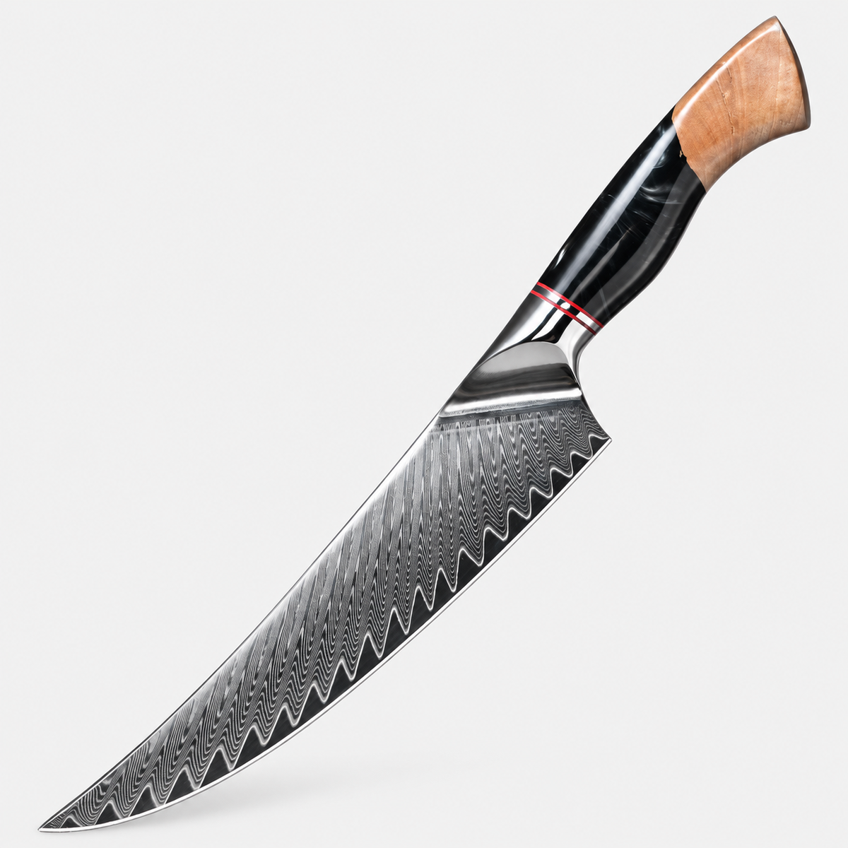 Couteau à trancher Obsidienne — 20,3 cm — vue sur fond gris