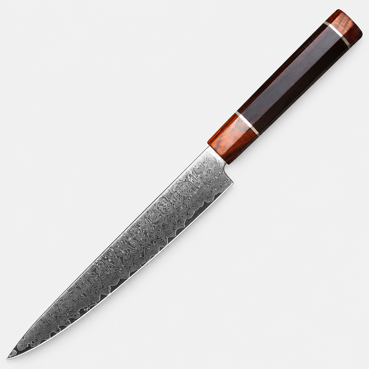 Couteau à trancher Ébène Facetté — 20,3 cm — vue sur fond gris