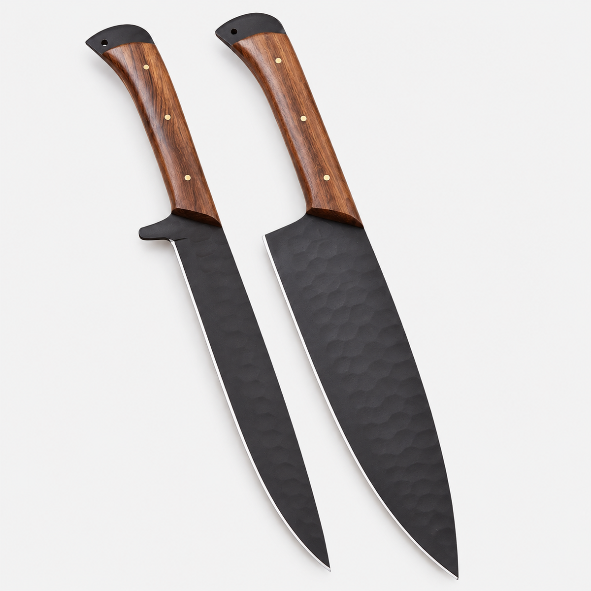 Héritage Carbone — Set de 5 couteaux & étui en cuir