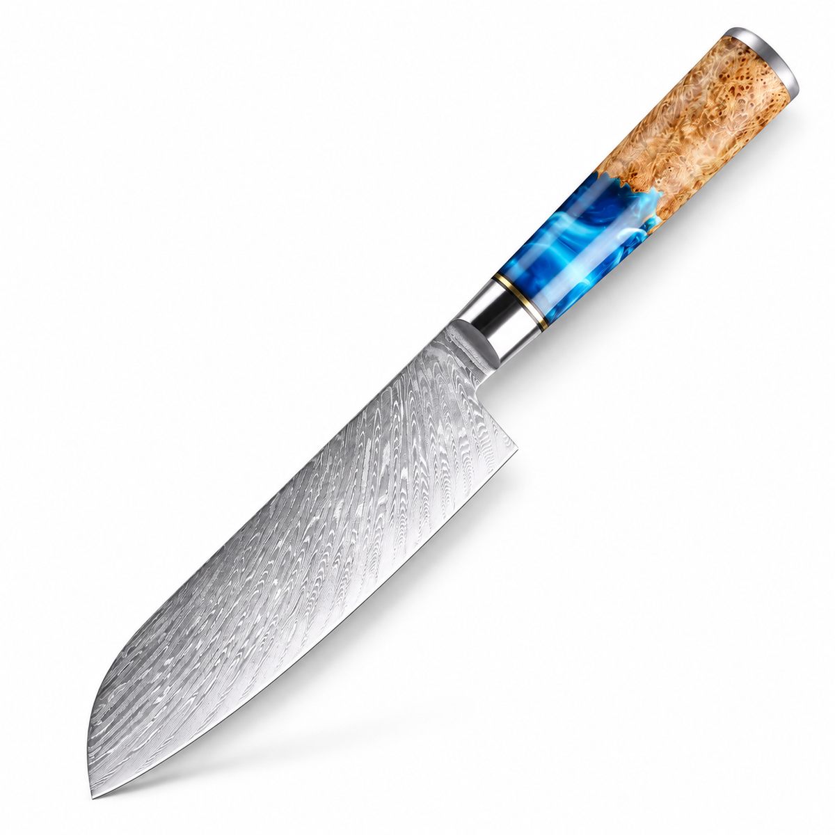 Santoku XITUO 7 pouces — La précision en bleu