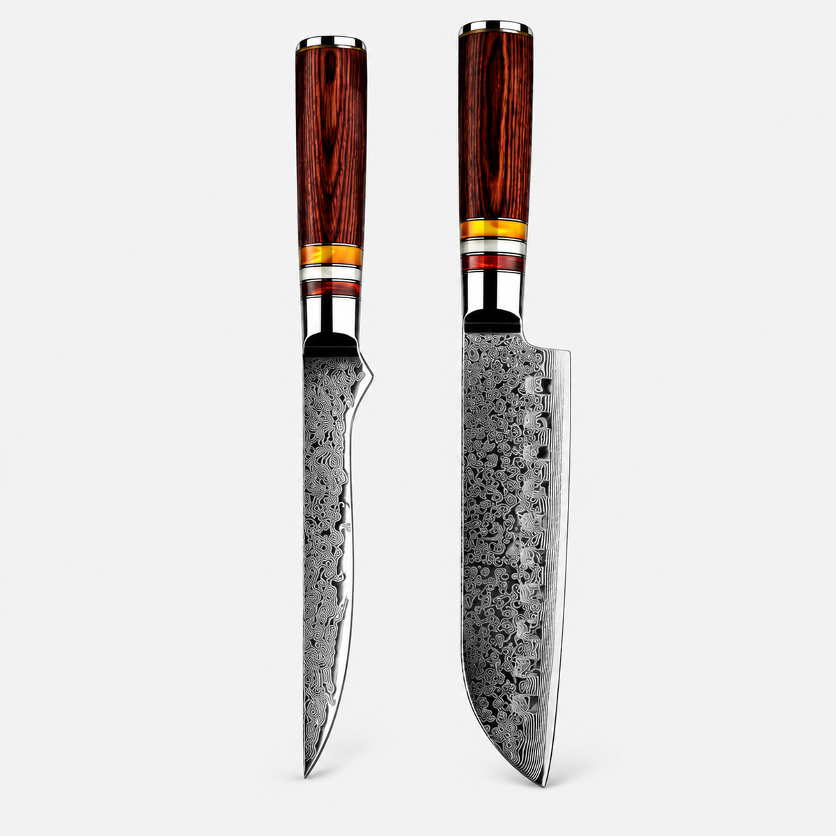 Bois Profond — 8 couteaux Damas