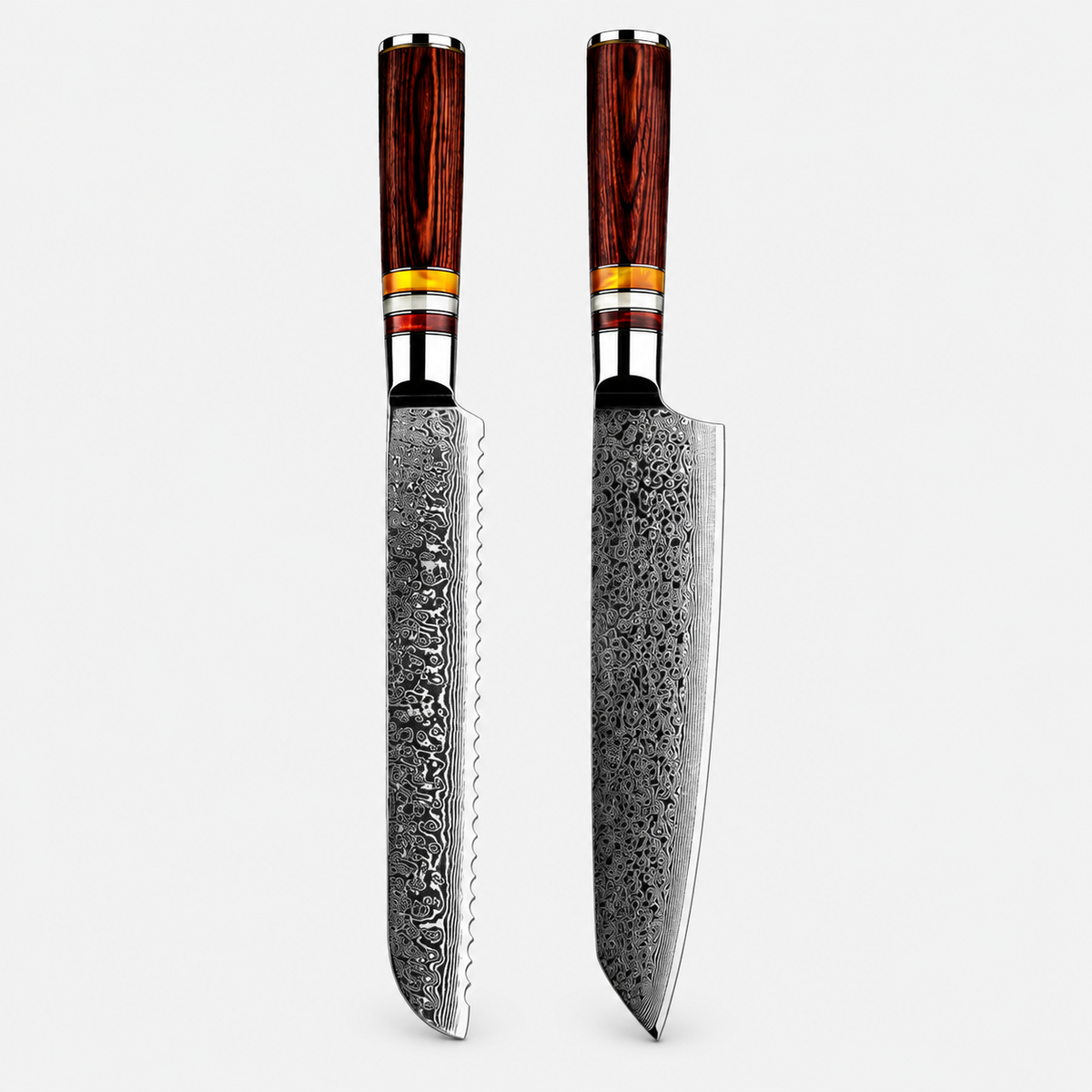Bois Profond — 8 couteaux Damas