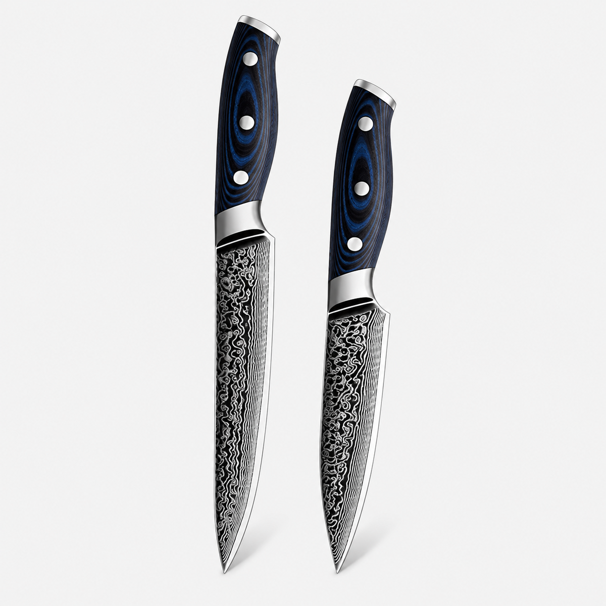Bleu Grand Atelier — 8 couteaux Damas